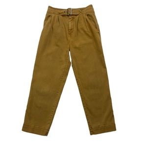 Free People Seamed Like the Real Thing Cropped Tan Buckle Pants